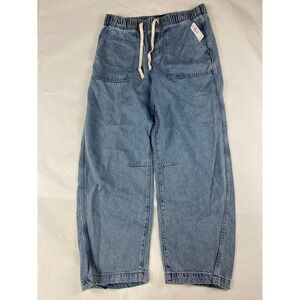 NWT GAP Jeans Pull On Barrel Women's Size M Long - Blue